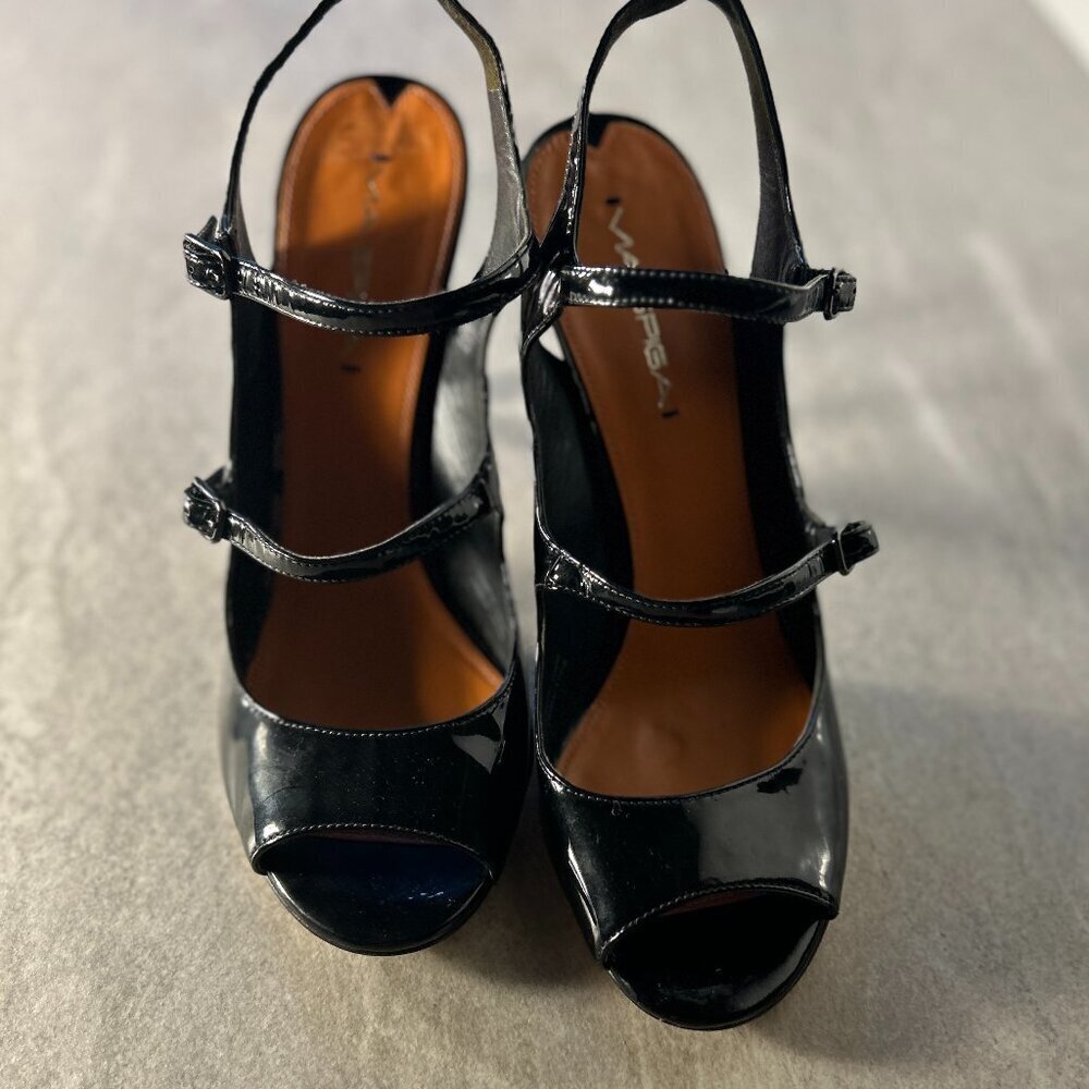 Via Spiga SZ8.5 Rosanne Black Patent Leather Mary Jane Heels Dressy Office Old $ - Picture 5 of 11
